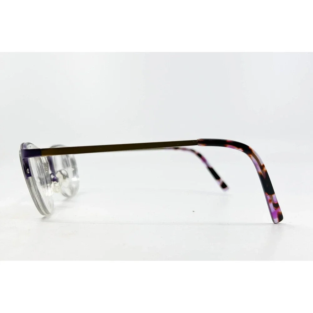 Alice & Frank Eyeglasses Womens Purple AF807 Half Rim Cat Eye 49-19-140
